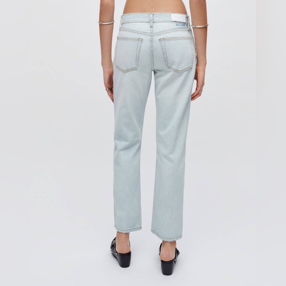RE/DONE Easy Straight Crop Acqua Light Blue Denim Jeans Women Size 25 $315 MSRP - Picture 4 of 17